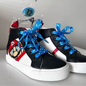 Nintendo White and Black Sneakers with Blue Accents